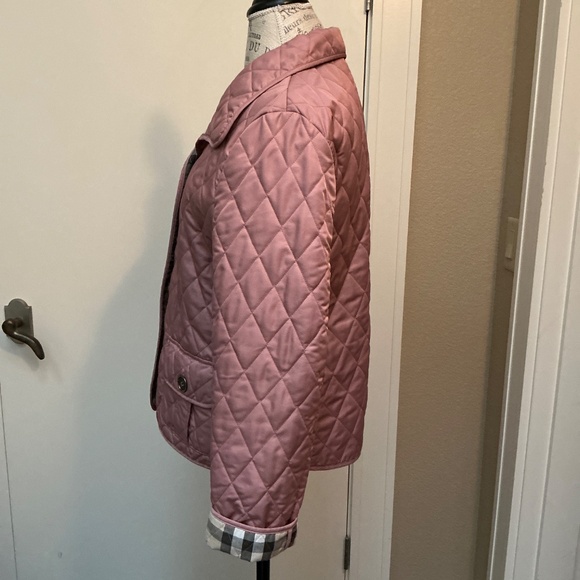 Burberry Women’s Mauve Nova Check Quilted Puffer Jacket Sz 44 - Picture 4 of 16